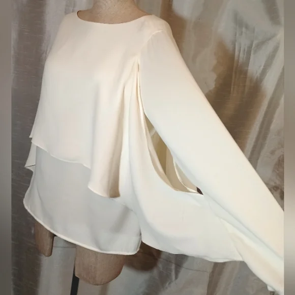 Chico's Blouse, Women, Ivory, Sleeves Butterfly Sleeves,Layers, 1 Chico/ M. USA - Picture 3 of 10